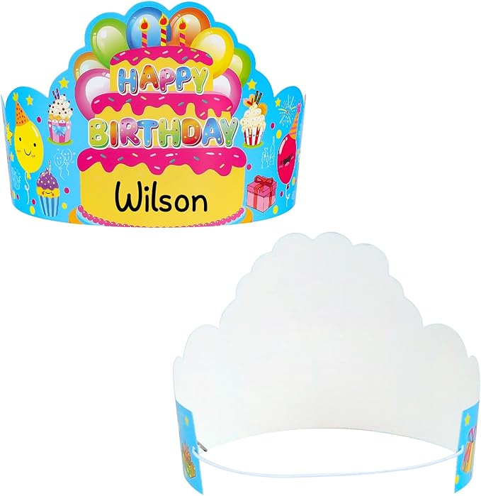 Pack of 36 Birthday Crowns for Kids - Colorful Paper Party Hats for Students Classroom School VBS Party Supplies