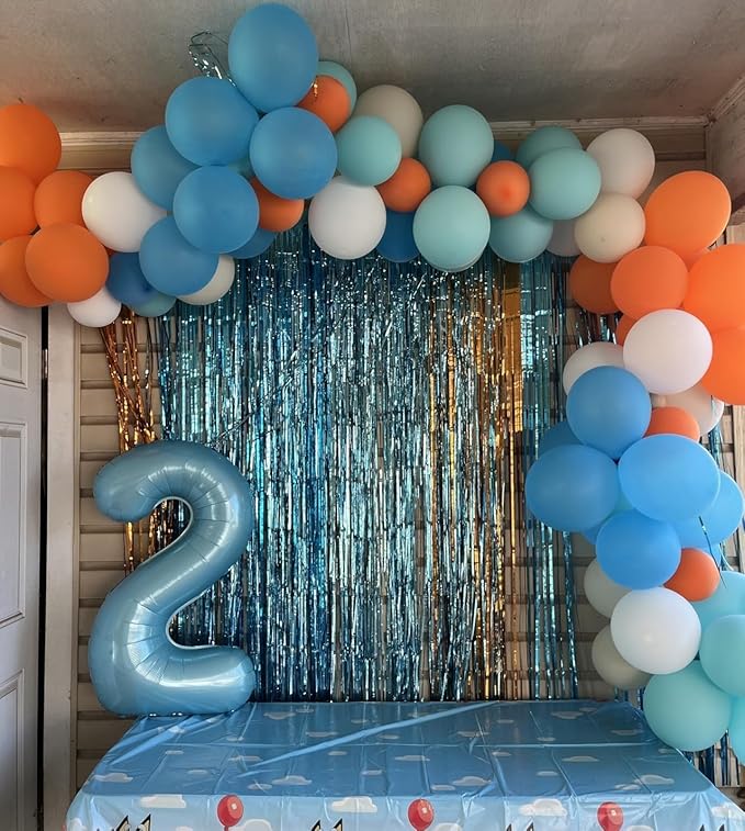 Number 6 Balloon 40 Inch, 6th Birthday Balloon for Boy Girl, Pearl Blue 16 60 61 65 Numbers Balloons Birthday Party Wedding Events Decorations