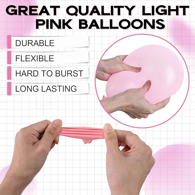 Light Pink Balloons Arch Baby Pale Pink Balloons Garland 103pcs Pastel Balloon Different Sizes Helium Latex Round Balloon Boho Girls Birthday Party Decoration Bridal Baby Shower Wedding