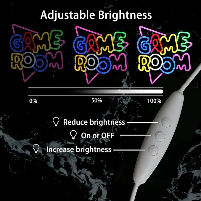 Gamerneon Game Room Large Neon Signs 13.2"x14" Colorful LED,USB Neon Lights for Game Zone Party Decor Bedroom Gaming Wall Lightup Signs Teen Boy Bedroom Home Gamer Party Decorations Gifts