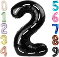 2 Numbers Balloon 40 Inch Line Black Two Balloon Number Birthday Decor, 2nd 12 21st Party Celebration Decorations Graduations Wedding Baby Shower