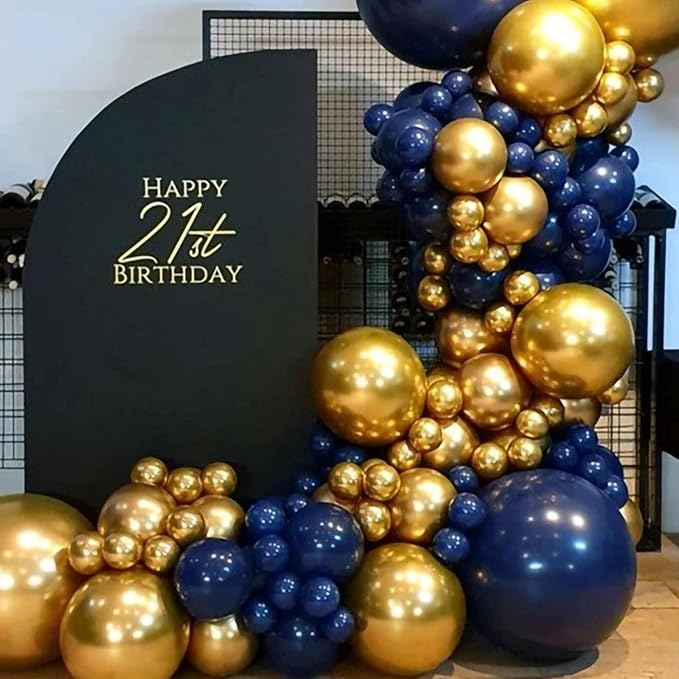 130pcs Navy Blue Balloons Different Sizes 18" 12" 10" 5" Dark Blue Balloons for Birthday Graduation Baby Shower Anniversary New Year Party Holiday Decorations