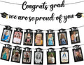 Congrats Grad We are So Proud of You,P-12th Grade Graduation Photo Banner Class of 2026 Graduation Party Decorations Supplies (5x7 in)