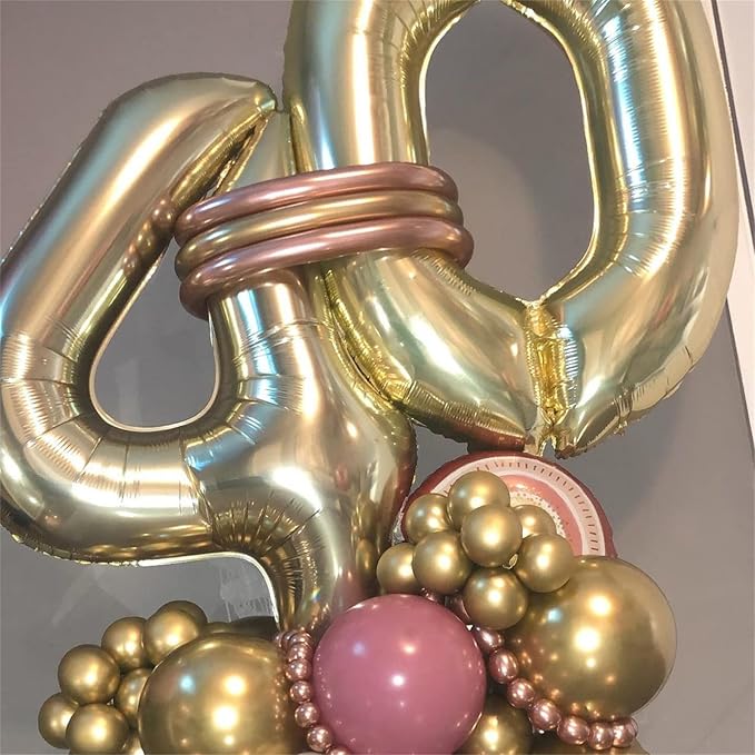 60th Birthday Balloons Champagne Gold for Women, 40 Inch Giant Foil Number 60 Balloons Self Inflating, Light Gold Digit 6 & 0 Helium Balloons for Men 60th Anniversary Party Decorations Supplies