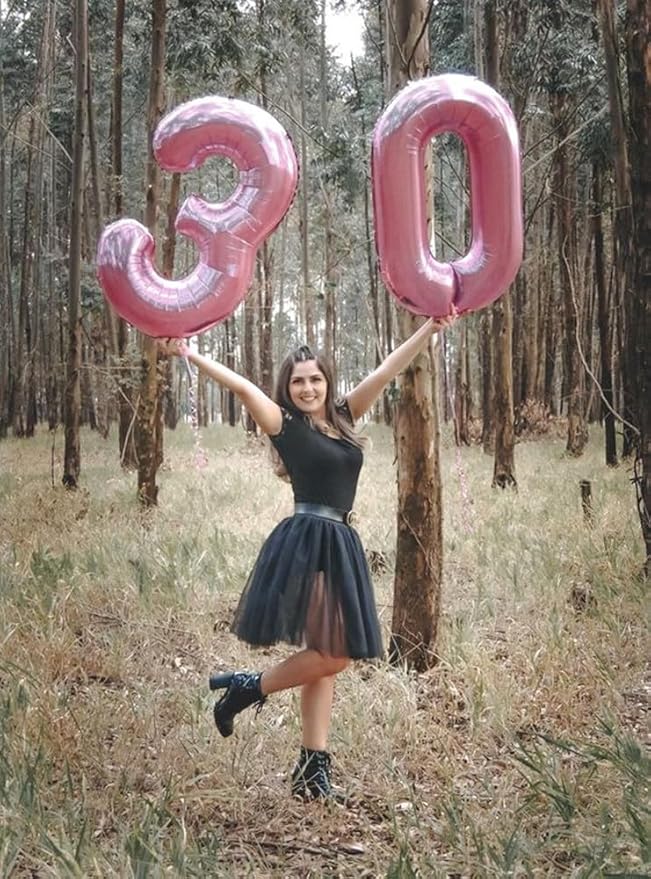 Numbers Balloon 3, 40 Inch Large Pearl Pink Balloon for Three Year Old Birthday Decor, 3 13 30 31 Birthday Party Decorations for Wedding Supplies