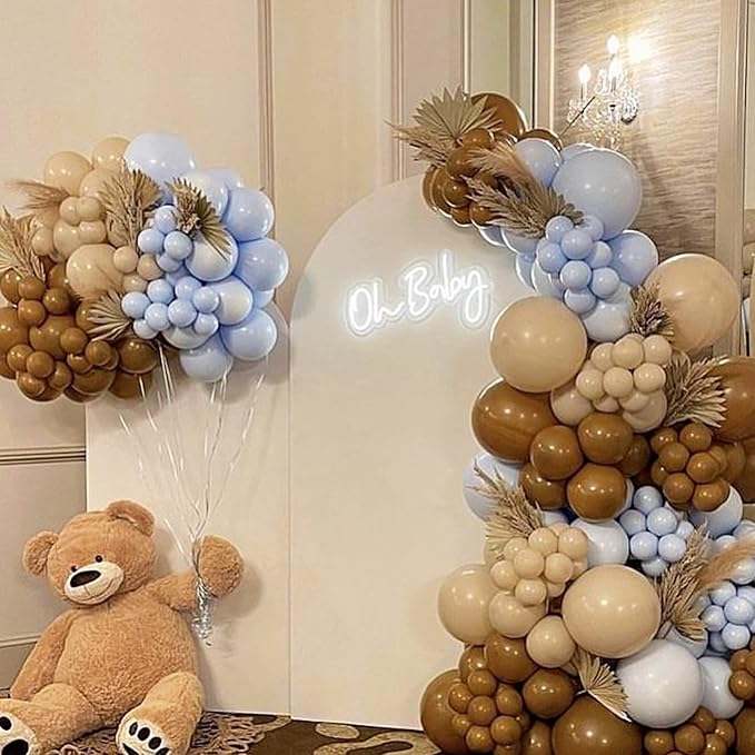 Brown Balloons 12 Inch, 50 Pcs Light Brown Balloon Coffee Chocolate Brown Latex Balloons Matte Tan Caramel Mocha Helium Balloons for Birthday Wedding Boho Bear Baby Shower Party Decorations