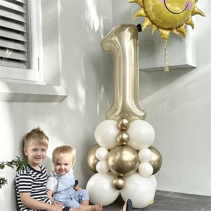 Champagne Gold Number 10 Balloons for 10th Birthday Decorations, 40 Inch Light Gold Helium Foil Number 1 & 0 Balloons for Girls Boys, 10th Birthday Balloons for Women Men Anniversary Party Supplies