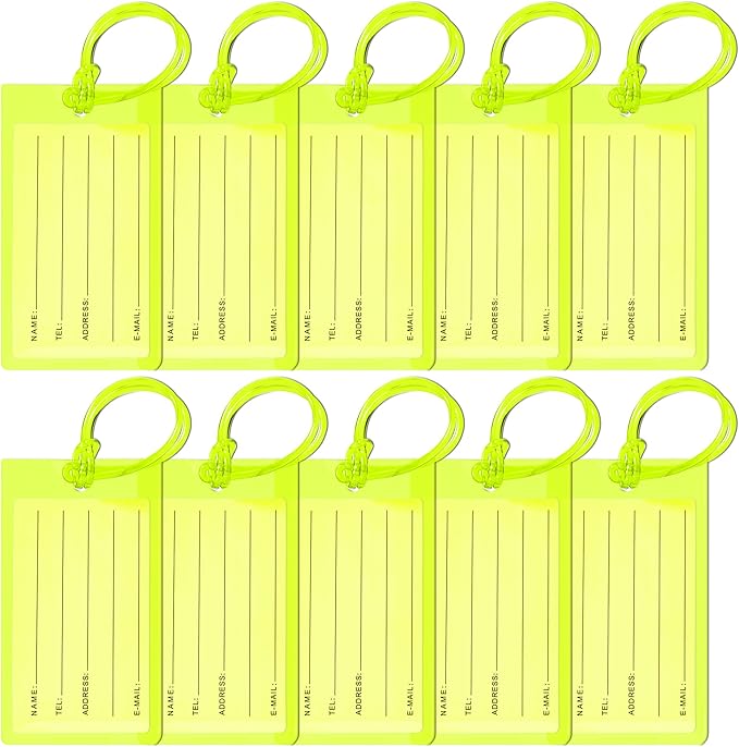 10 Pack Luggage Tags for Suitcases, Airplane Travel Essentials for Flying, International Travel Must Haves, and Luggage Accessories by Sodsay