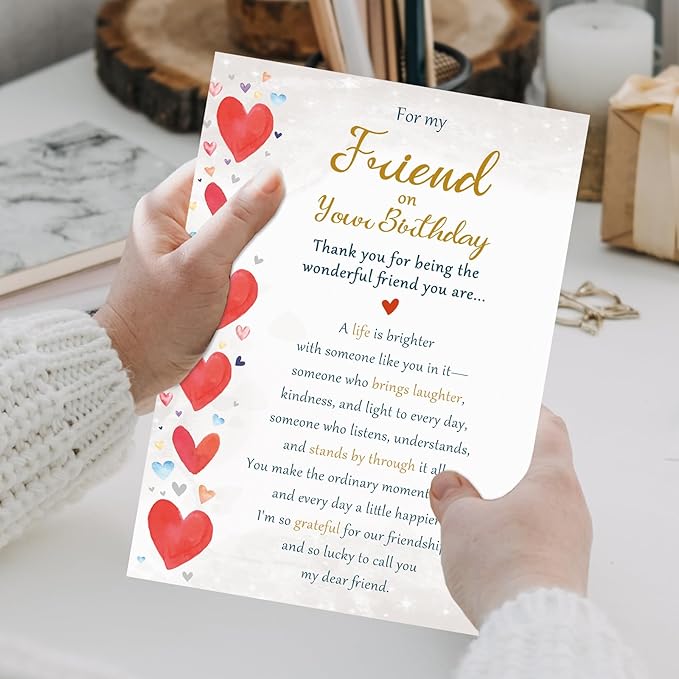 Friend Birthday Card, Best Friend Birthday Cards Gifts for Women Men Him Her