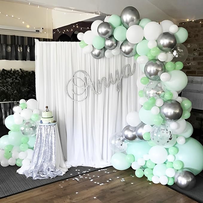 90pack Mint Green Balloons Different Size 18/12/10/5 Inch Pastel Green Balloon Garland Arch Kit for Baby Shower,Graduation, Wedding, Birthday, Gender Reveal, New Year Decorations
