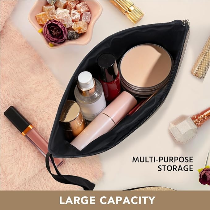 Beach Necessities Sunscreen Bags for Beach Makeup Bag Funny Vacation Gift beach Lover Gifts for Women Funny Ocean beach Themed Cosmetic Bag