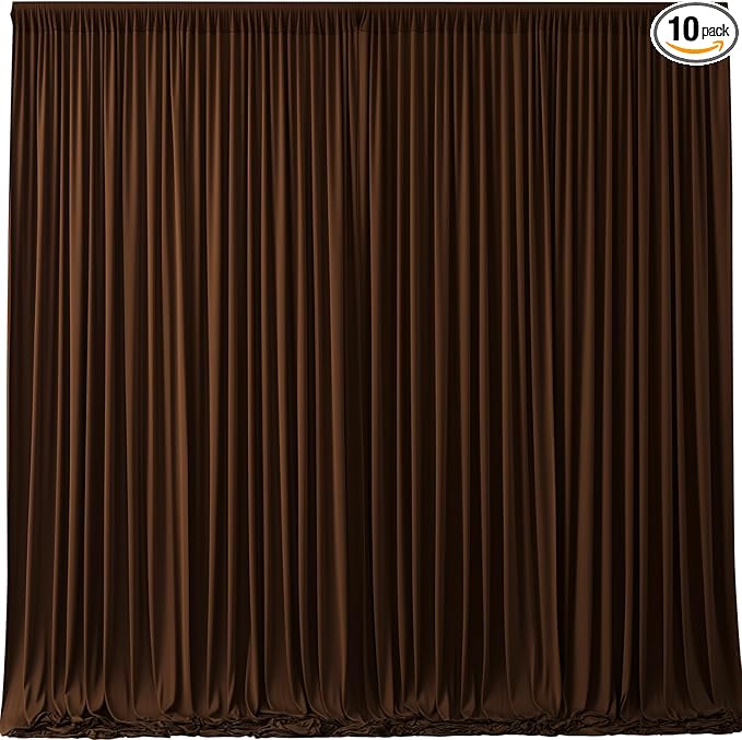 Dark Brown Backdrop Curtains-Wrinkle-Free Polyester Photography Drapes Party Curtain Background for Baby Shower Wedding Decorations- 40 X10FT