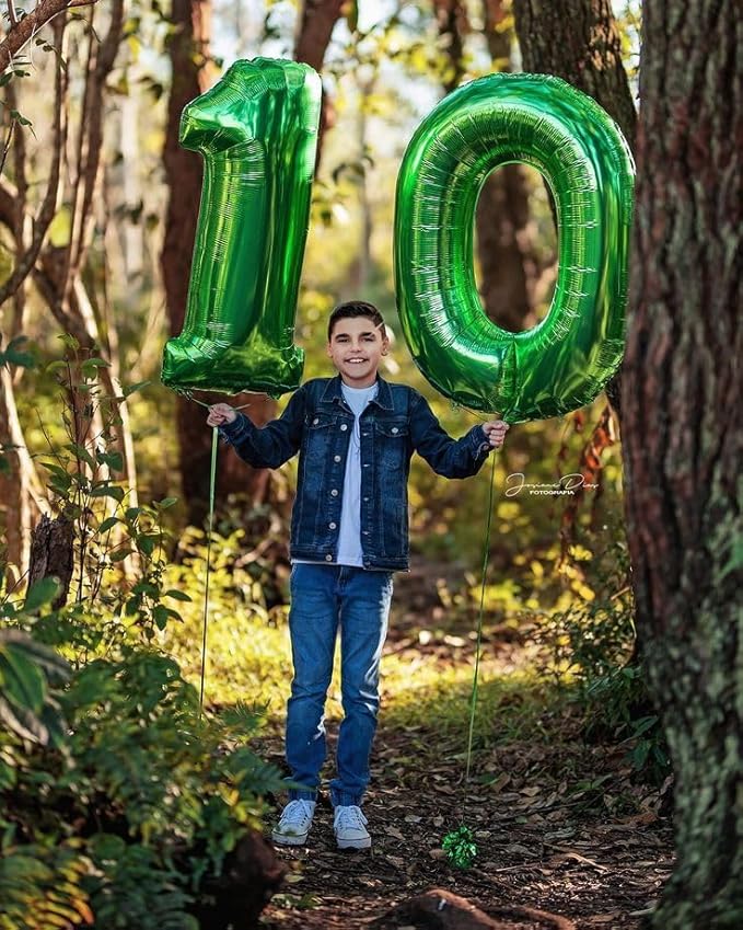 Number 4 Balloons, 40 Inch Foil 4 Balloons for Birthday Party Decoration, Dark Green Number 4 Ballon for 4, 14, 24, 54 Celebration, Birthday, Christmas, Anniversary Decor