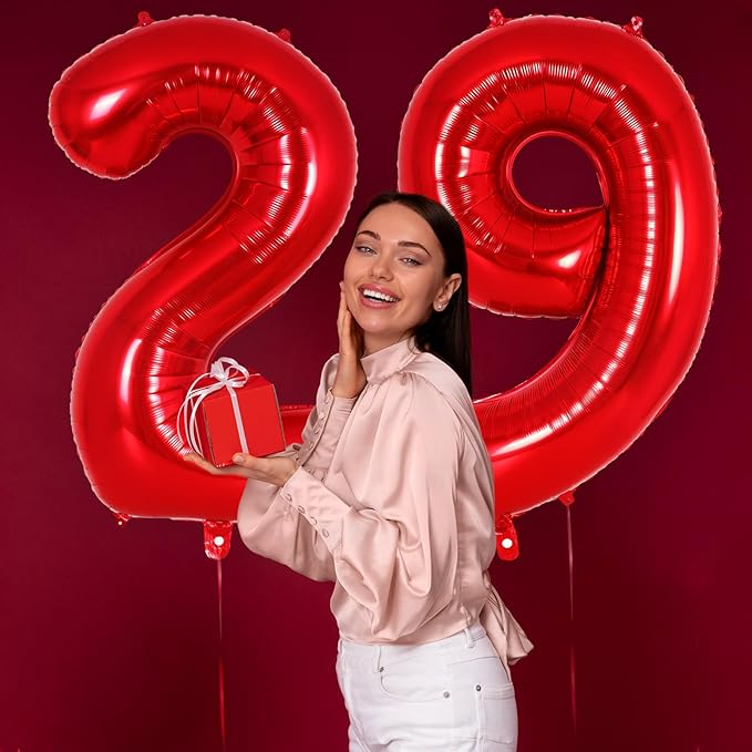 Red Number 9 Balloon 40 Inch, Big Large Foil Helium Number Balloons, Jumbo Giant Mylar Number 9 Balloons for 9 Year Old Birthday Red Party Decorations Supplies Anniversary