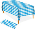 AhfuLife Oktoberfest Tablecloth, Bavarian Blue White Tablecover with Diamond Checks 54" x 108", Disposable Tablecloth for Oktoberfest Party Picnic Autumn Decorations
