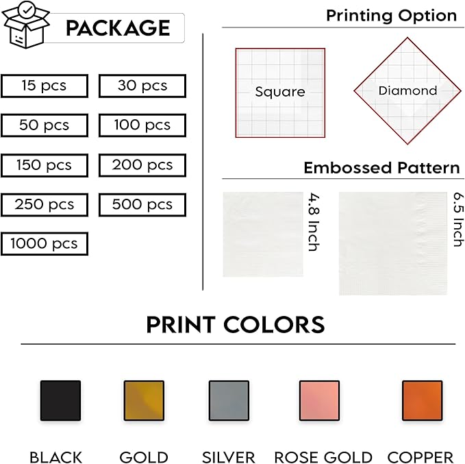 Luxury Custom Pack 15pcs We're Engaged Wedding Napkins, Engagement Decorations for Party, Custom Wedding Napkins, Engaged Party Napkins, Engagement Beverage Cocktail Luncheon Dinner Napkins 5
