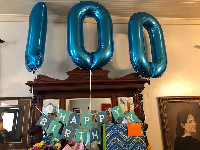 40 Inch Blue Number Balloon 0, Large Number Foil Mylar Balloons for Birthday Party Celebration Decorations Supplies, Digital Balloons for Wedding Anniversary Events Decorations