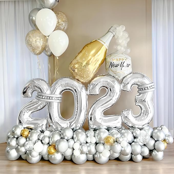 40 Inch Silver Number Balloons, Helium Mylar Foil Number Balloons for Birthdays, Number 2 Balloon for Party Wedding Bachelorette Birthday Bridal Shower Anniversary Celebration Party Decorations