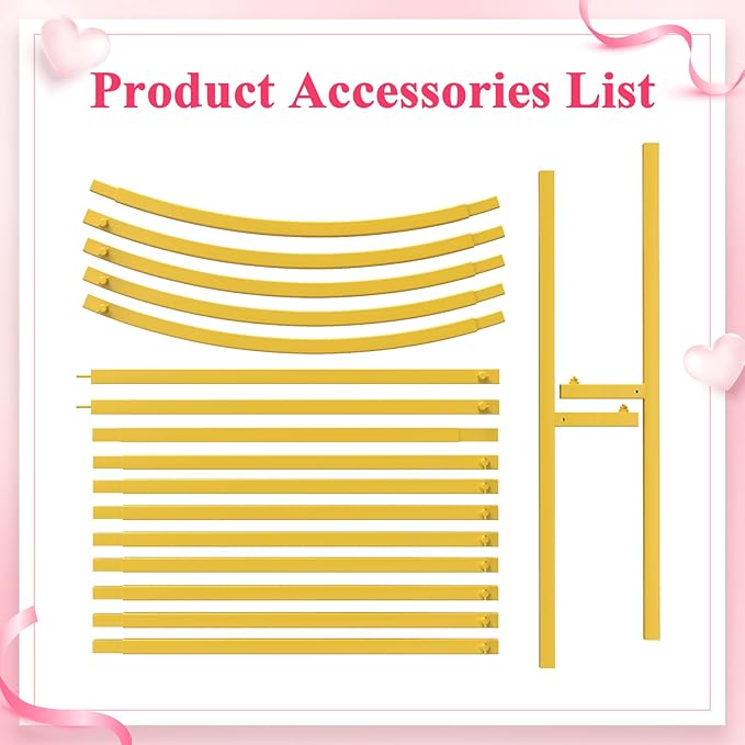 Wokceer Wedding Arch Backdrop Stand 8 FT Gold Metal Chiara Backdrop Stand for Wedding Ceremony Birthday Party Bridal Shower Floral Balloon Arch Decoration