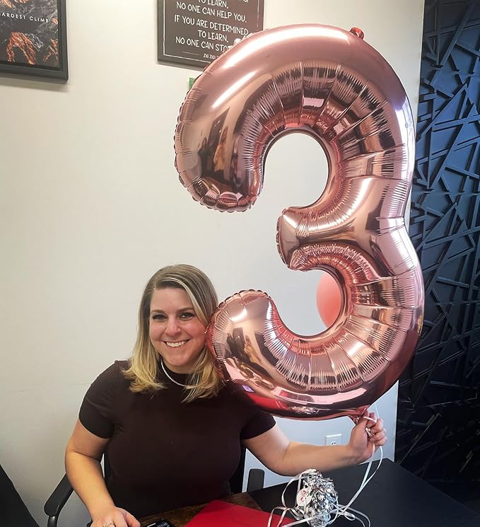 Rose Gold Number 0 Balloon 40 Inch, 0 Balloon Number for 10th 20th 30th 40th 50th 60th Birthday Decorations, Rose Gold Party Supplies