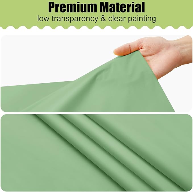 Smiry Disposable Table Cloth - 6 Pack, 54 x 108 Inch Waterproof Rectangle Tablecloths for Parties, Decorative Plastic Table Cover, Leakproof & Sturdy, Sage Green