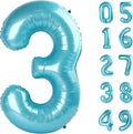 Pearl Blue 3 Number Balloon, 40 Inch 3 Large Number Balloon, 3 13 23 30 33 36 38 Pearl Blue Birthday Party Decorations, Number Three Foil Balloons for Anniversary Graduations Celebration Supplies