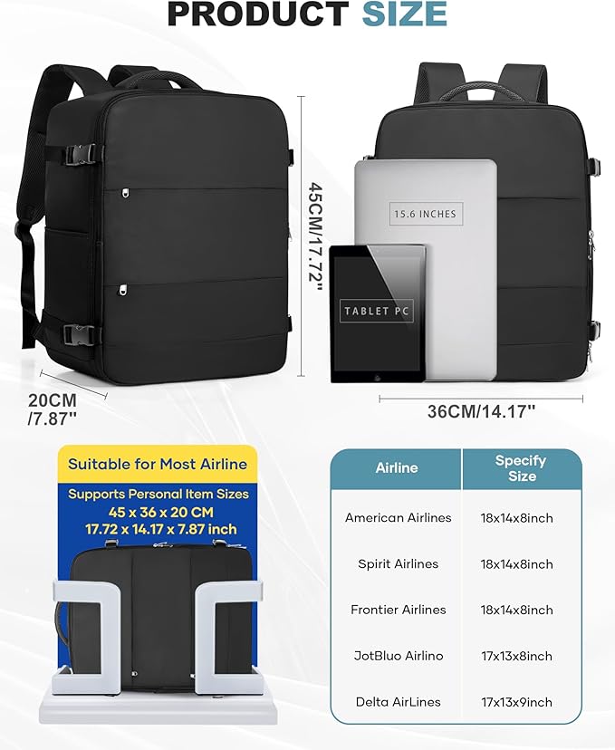 coofay Large Vacuum Backpack Travel with Pump Vacpack Travel Backpack with Vacuum System Compression Backpacks for Travel Easy Vac Pack Carry on Luggage