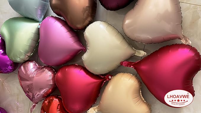 Retro Love Heart Shaped balloons Pack of 12,18 Inch Love Valentine Balloons Heart Romantic Balloons For Valentines Day Propose Marriage Wedding Bridal Shower Engagement Party Decorations