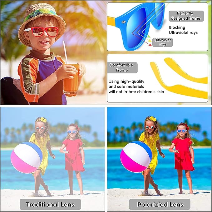 GINMIC Kids Sunglasses Bulk Party Favors, 36Pack Valentines Day Gifts UV 400 Protection Neon Sunglasses for Boys and Girls, Party Favor, Birthday Classroom Goodie Bags Party Supplies.