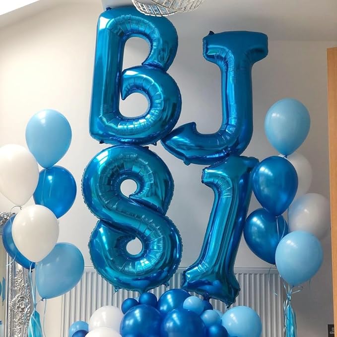 40 Inch Blue Letter B Balloons Alphabet B Letter Balloons Foil Mylar Big Letter Balloons for Birthday Party Anniversary New Year Graduation Wedding Decorations