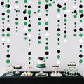46 Ft Black Green Party Decorations Polka Dots Garlands Green and Black White Hanging Paper Circle Dots Streamer for Birthday Graduation Wedding Baby Shower Soccer Video Game Party Decoration Supplies