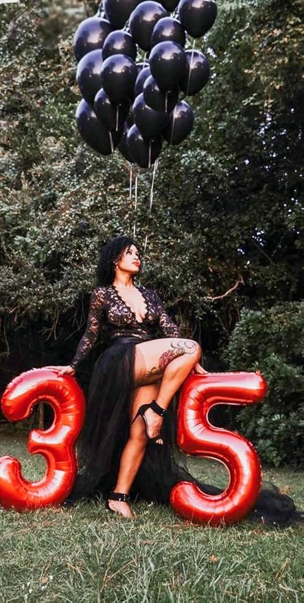 30 Balloon Number, Red Number 30th Birthday Balloons 40 Inch, 30 Years Old Red Birthday Decorations for Men Women, 30th Anniversary Decorations