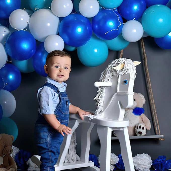 PartyWoo Pearl Blue Balloons 50 pcs 12 Inch Sky Blue Latex Helium Balloons for Graduation Wedding Baby Shower Gender Reveal Under the Sea Anniversary Birthday Party Decorations Blue-Z23