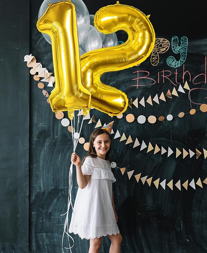 Smlpuame 40 inch Number Balloon 0-9 Gold Large Number 1 Balloons,Digital Balloons for Birthday Party Celebration Decorations Supplies, Helium Foil Number Balloons for Wedding Anniversary