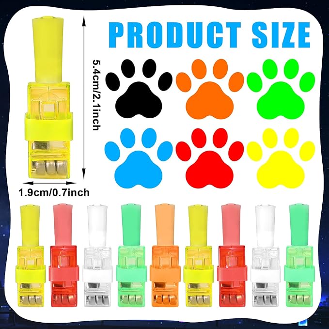 CHUNNIN 36 PCS Dog Birthday Party Favors Paw LED Light Up Finger Lights Glow in the Dark Party Bulk for Christmas Goodie Treat Bags Stuffers Puppy Theme Birthday Supplies