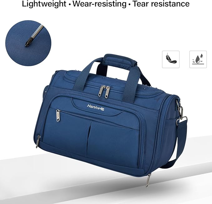 Hanke Underseat Carry On luggage Bags for Travel, Foldable Travel Bags for Women, Soft Lightweight Personal Item Travel Bag Small Carry On Bags for Airplanes, Travel Tote Bags for Women Men.（Blue）