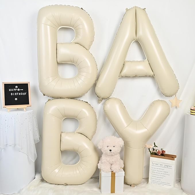 Cream Y Letter Balloons,40 Inch Letter Y Balloon Beige,Helium Custom Letter Balloon for Birthday Anniversary Party Decorations