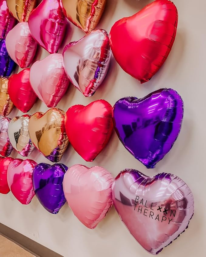 Hot Pink Heart Shaped balloons Pack of 10,18 Inch Vibrant Pink Love Valentine Balloons Heart Romantic Balloons For Valentines Day Propose Marriage Wedding Bridal Shower Engagement Party Decorations