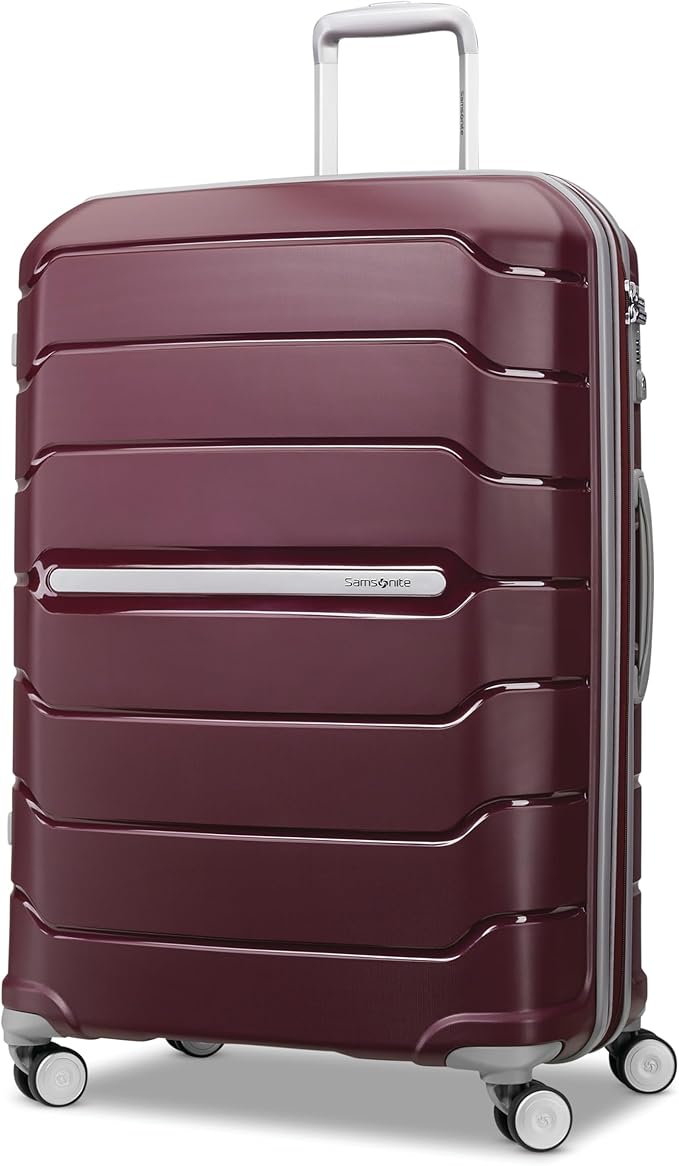Samsonite Freeform Large Checked Luggage with Dual 360° Spinner Wheels - TSA Lock, Airline-Approved - Lightweight Durable Polypropylene Expandable Hardshell - Merlot