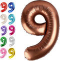 Big Coffee Brown 40 Inch 9 Balloon Number, Jumbo Giant 9th 19 29 39 49 99 Birthday Party Decorations, Large Dark Brown Foil Balloons Anniversary Birthday Party Engagement Decorations