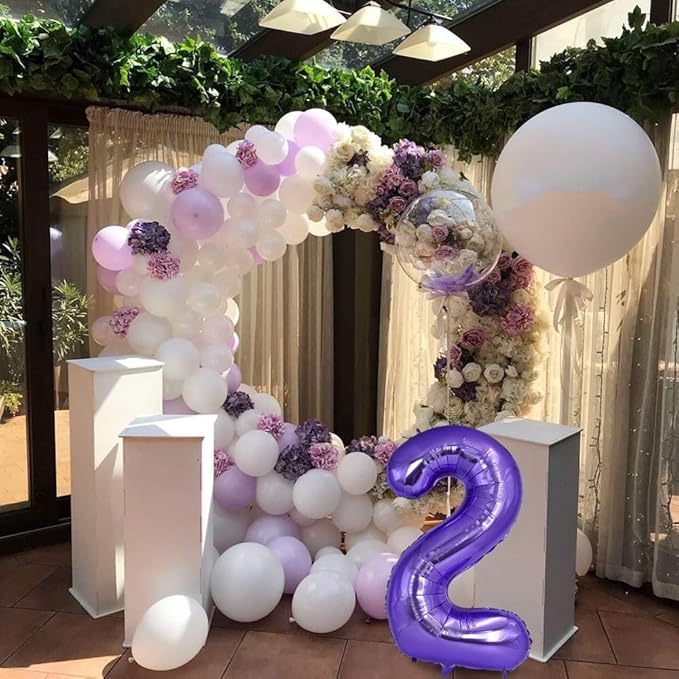 TONIFUL 40 Inch Purple Large Numbers Balloon 0-9 Birthday Party Decor,Foil Mylar Big Number Balloon Digital 3 for Birthday Party,Wedding, Bridal Shower Engagement Photo Shoot, Anniversary