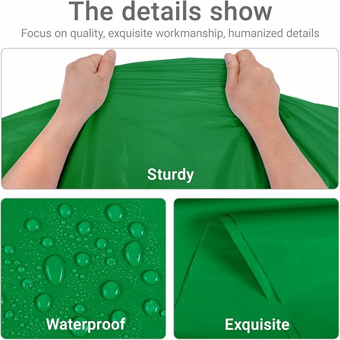 MRJ 12 Packs Green Plastic Tablecloths 54x108 Inch, Disposable Rectangle Table Cover for St. Patrick's Day Christmas Outdoor Parties