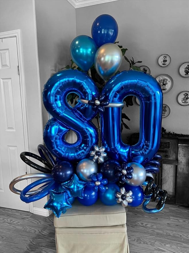 40 Inch Balloons Number, Navy Blue Balloons for Birthday Party Decoration, Foil Number 0 Ballon for 0, 10, 20, 100, 2026 Celebration, Birthday, Baby Shower, Anniversary Decor