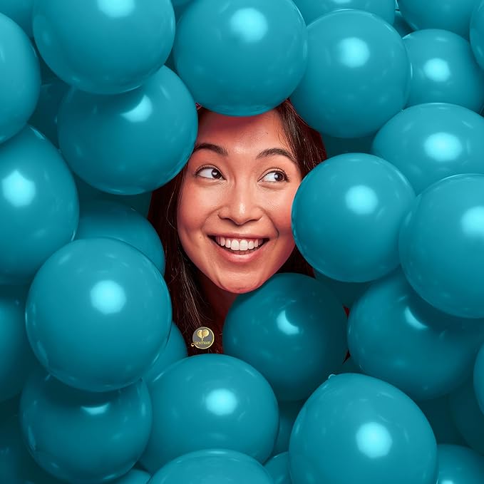 AFTERLOON® Biodegradable Mini Balloons 100 pcs Aqua 5 Inch, Matte Color Thickened Extra Strong Latex Helium Float, Baby Shower Gender Reveal Garland Arch Wedding Kids Birthday Party Decorations