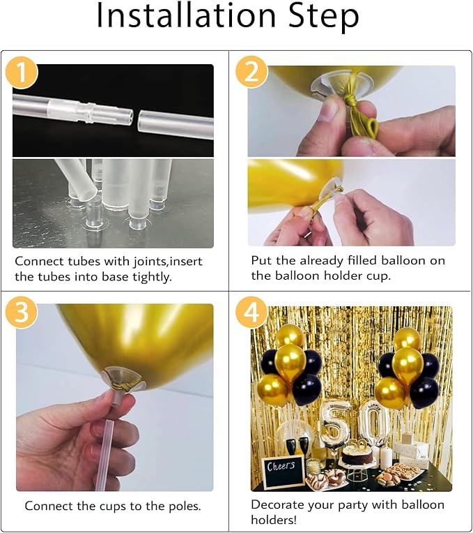 10 Sets Balloon Stand Kits, Balloon Sticks Holder with Base for Table Centerpiece Graduation Birthday Baby Shower Party Decorations