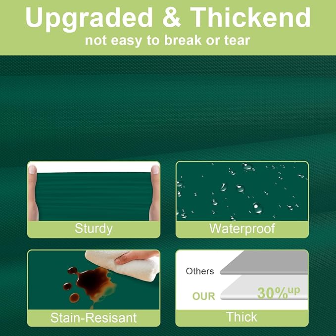 QIKSION Dark Green Plastic Table Cloth Disposable 3 Pack, 54 x 108 Inch Tablecloths for Party, Christmas Decorations, Rectangle Table Cover