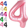40 Inch Pearlescent Pink Large Number 4 Balloons, Giant Foil Number Four 14 24 34 40 44 Balloons, Pearl Pink Mylar Big Balloon for Anniversary Graduation Decorations