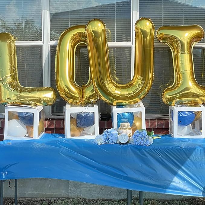 40 Inch Letter Foil Balloons Gold for Graduation, Birthday, Wedding Decorations Jumbo Photo Backdrops Big Alphabet N