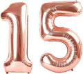 40 Inch Number Balloons, Rose Gold Balloons for Woman Man 15th Birthday Party Decoration, Foil Number 15 Ballon for 15, 51 Anniversary, Bridal Shower, Graduation, Wedding, Valentine's Day