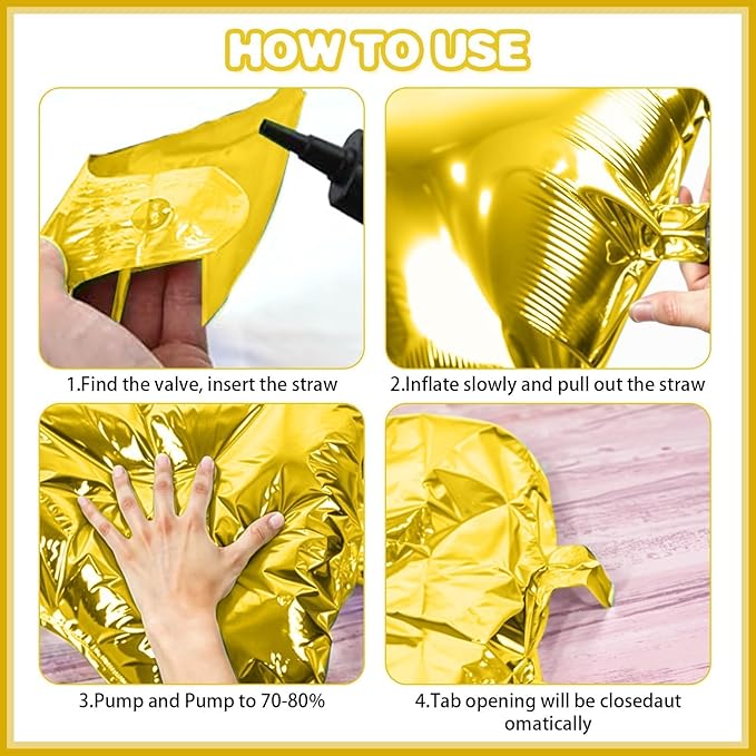 Metallic Gold and Black Double Sided Square Foil Balloons Wall,19 Inches Chrome Foil Balloons Tunnel Arch Kit for Bachelorette, Anniversary, New Year,2026 Graduation,Birthday Party Decorations